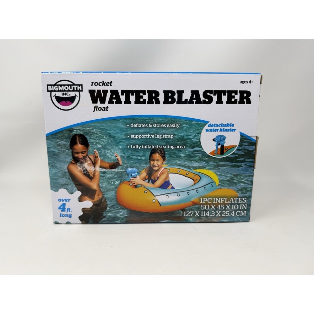 Bigmouth Rocket Ship Design Water Blaster Float 50" x 45" x 10"  4+  New
